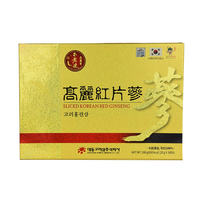 Hồng sâm Hàn Quốc thái lát Sliced Korea Red Ginseng hộp 20g x 10 gói