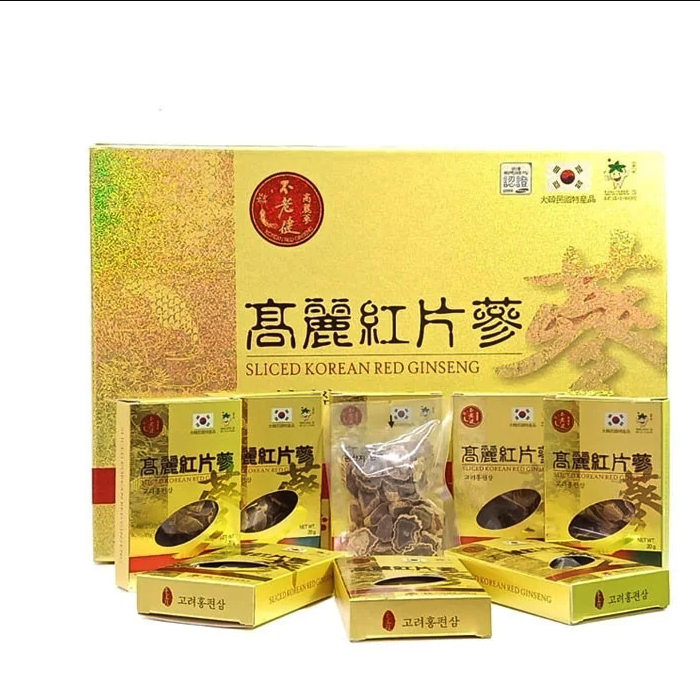 Hồng sâm Hàn Quốc thái lát Sliced Korea Red Ginseng hộp 20g x 10 gói