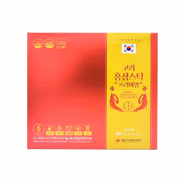 Thực phẩm bảo vệ sức khỏe Nước Hồng sâm cao cấp Hàn Quốc (Korean Red Ginseng Stick Premium) 10ml x 30góihộp