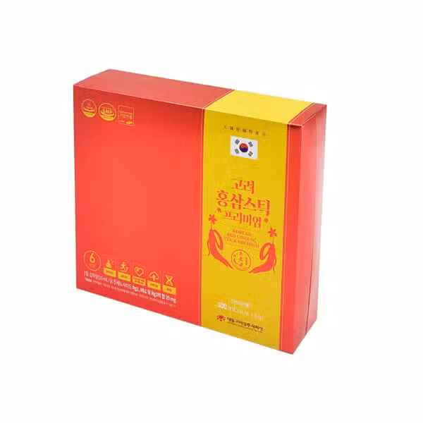 Thực phẩm bảo vệ sức khỏe: Nước Hồng sâm cao cấp Hàn Quốc (Korean Red Ginseng Stick Premium) 10ml x 30gói/hộp